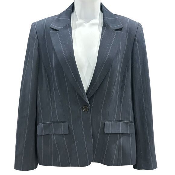 Tahari ASL Jackets & Blazers - Tahari ASL Arthur‎ S Levine Navy Pinstripe Blazer Women 12 Office Workwear